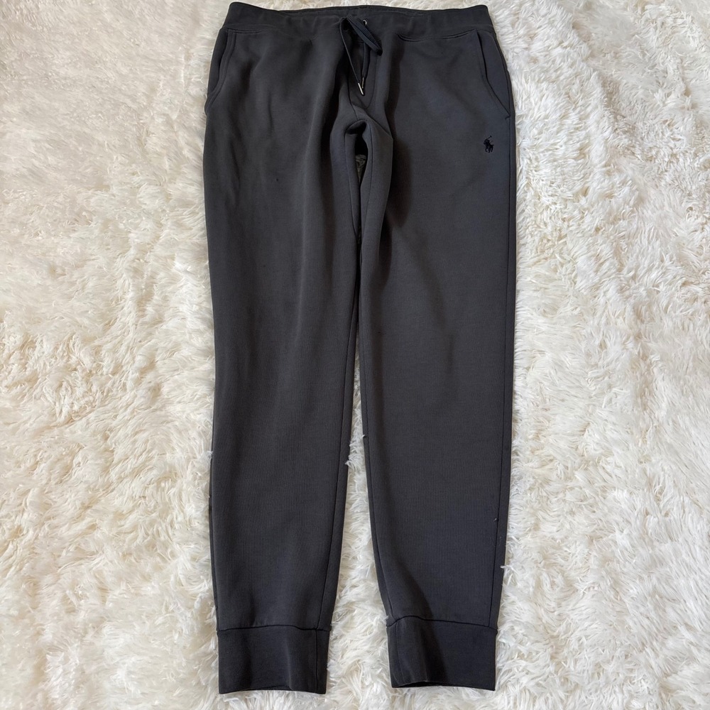 Polo Ralph Lauren Mens Jogger Sweatpants Grey Double Knit Pony Logo Size M